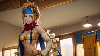 Рикку из FFX: блондинка томно светит телом и ловит горячую сперму
